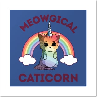 Meowgical Magical Rainbow Kitty Cat Unicorn 2 Posters and Art